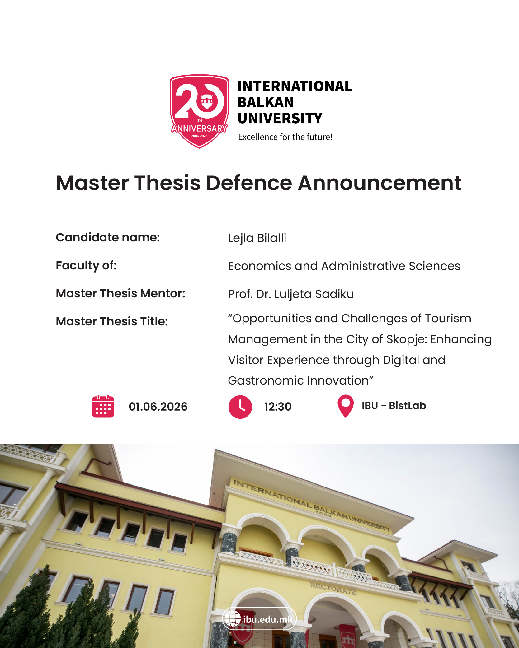 MASTER THESIS DEFANSE: LEJLA BILALLI